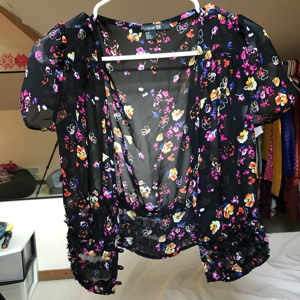 f21 - floral chiffon top